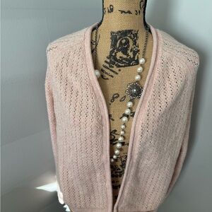 Croft & Barrow Light Pink Open-Front Cardigan